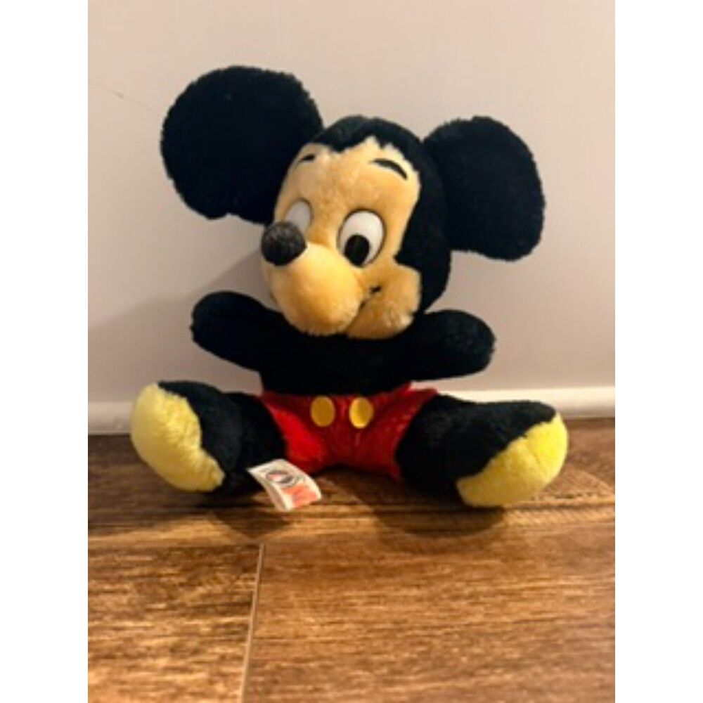 Vintage Walt Disney Productions Mickey Mouse Plush 11” Korea Nutshell Fill